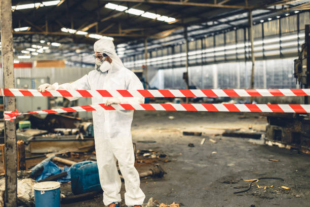 Professional Biohazard Cleanup technician working in Ocean Grove, MA